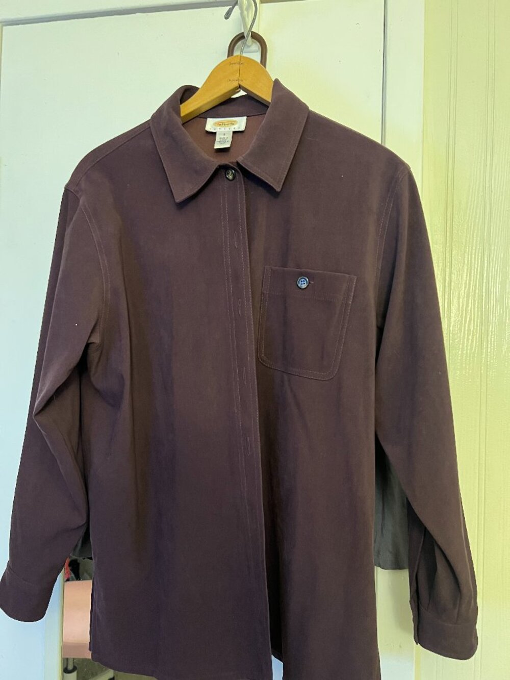 Talbots Petites Eggplant Button‑Front Shirt – Size S